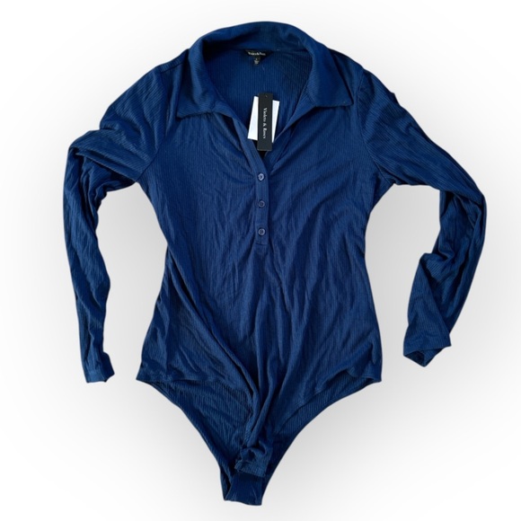 Violets & Roses Tops - Women's Blue Bodysuit Top Size Large NWT